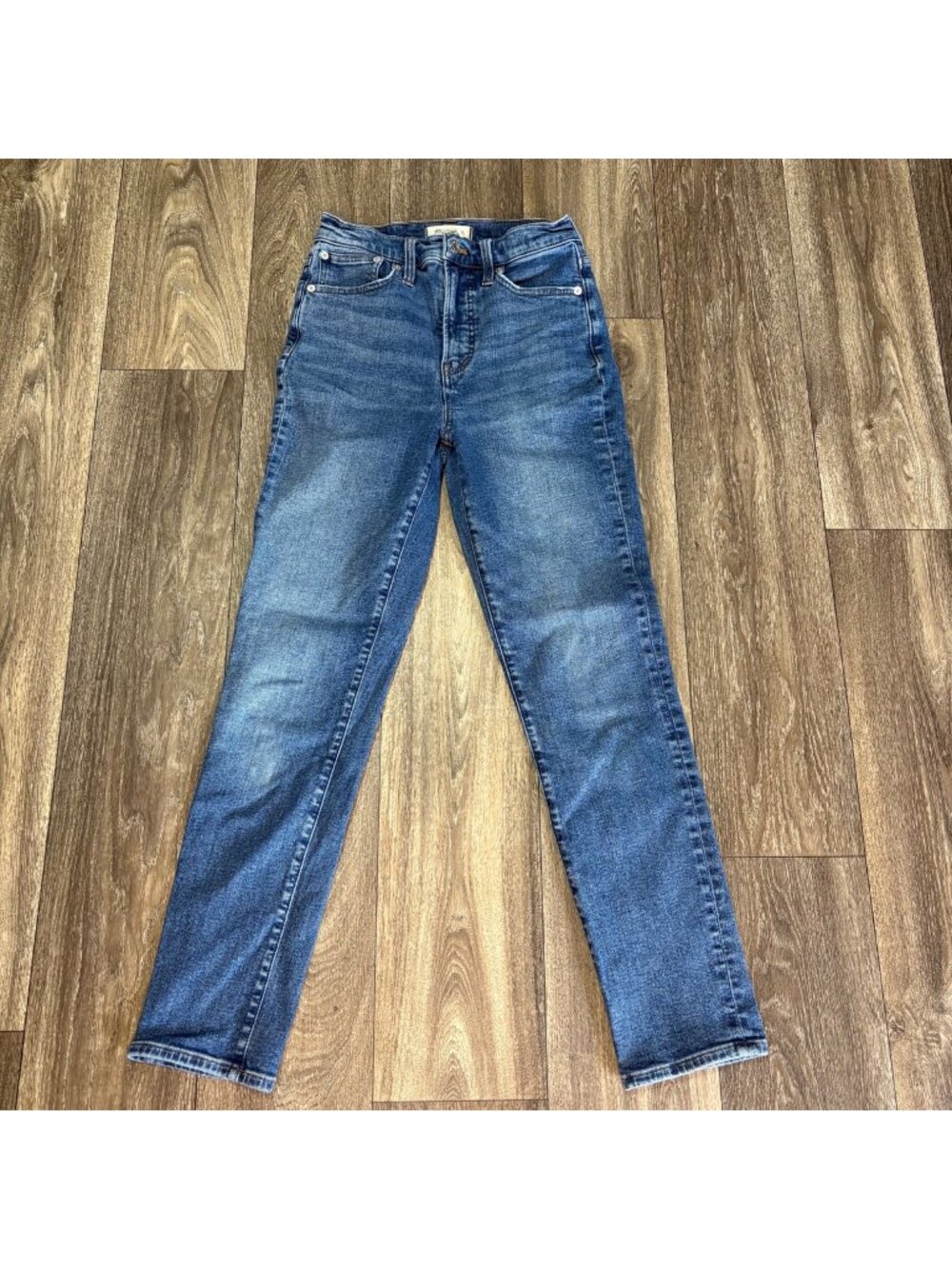 Madewell The Perfect Vintage Jeans Size 24 Slim Straight Stretch Blue Denim